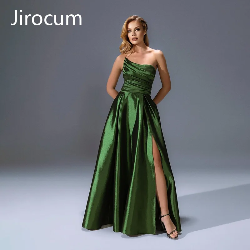 

Сексуальное вечернее платье Jirocum без бретелек атласное Плиссированное Платье для вечеринки выпускного вечера подиумное красное платье для женщин элегантные и красивые платья