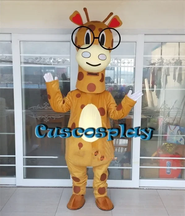 Giallo Giraffa Giraffa Costume Della Mascotte Adulto Personaggio Dei Cartoni Animati Abiti Vestito Halloween Natale Fancy Party Abbigliamento Pubblici