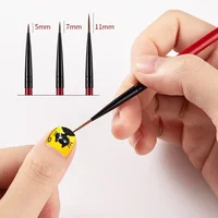 3pcs/set Nail Art Liner Painting Brush Thin Stripe Line Drawing Pen DIY UV Gel Tips French Design Manicure Tool 5/7/11mm 2