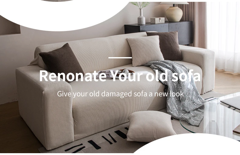 Description Picture 3 of item1pc Jacquard Sofa Cover Anti-Dirty Elastic Scratch-Resistant Couch Cover for Living Room 1 2 3 4 Seater L Shaped Full Set