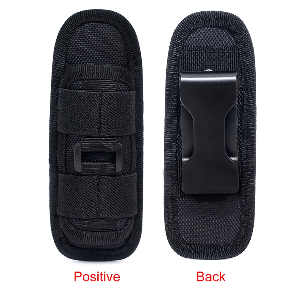 Tactical Flashlight Belt Pouch 360 Degree Rotatable Flashlight Pouch Anti Scratch Multifunction for Outdoor Activities