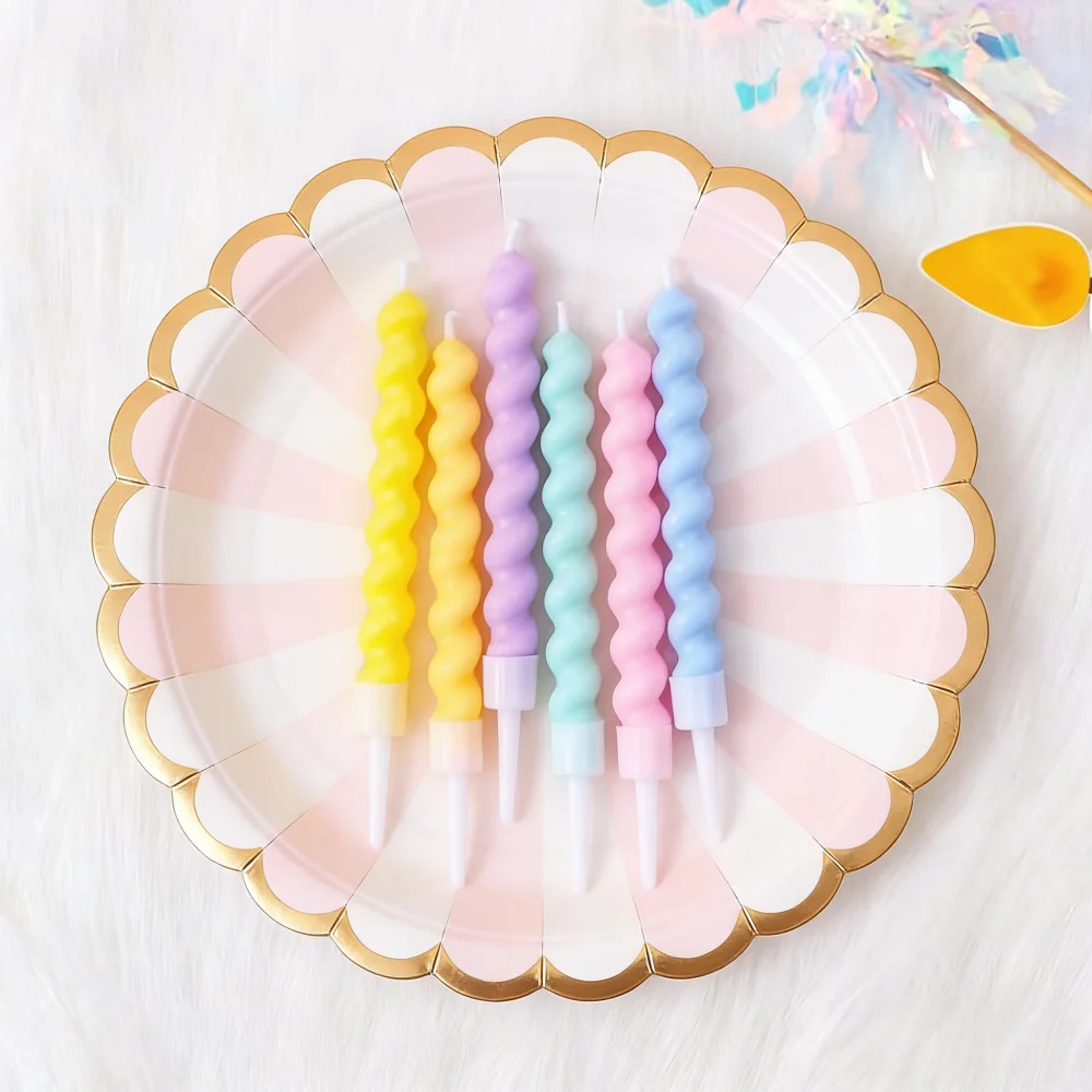 Set of Elegant Spiral Celebration Candles
