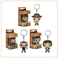FUNKO Pocket The Walking Dead Keychain Dolls Rick Grimes Daryl Dixon Christmas Backpack Pendant Toys Models Collection Keychain 1