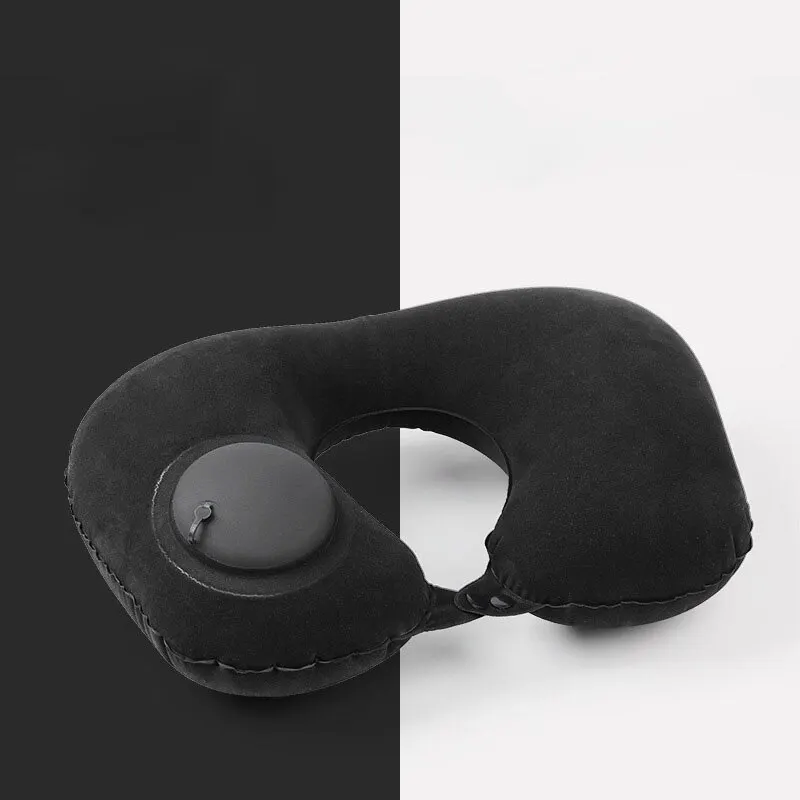 Neck Pillow 1pc Inflatable Travel TPU Pressed U-shaped Pillow Outdoor Travel Portable Neck Protection