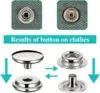 25set 15mm Stainless Steel Snap Fastener Kit, Marine Grade Snap Fastener Stainless Steel Snap Buttons for  Sewing Leather Bags 3