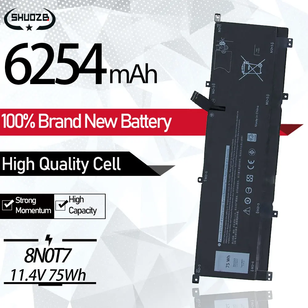 

Аккумулятор 8N0T7 TMFYT для Dell XPS 15 9575-D2605TS D2805TS i5-8305G P73F P73F001 0tmfyt 8NOT7 Precision 5530 2-в-1 11,4 V