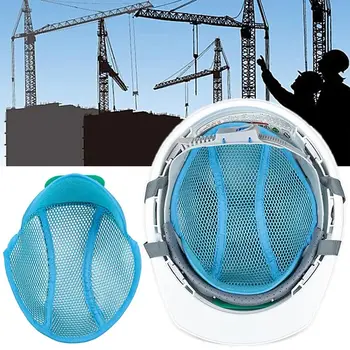 Fodera per inserto per casco blu fascia per sudore in rete traspirante cappuccio di sicurezza Pad di raffreddamento protezione per la testa di ventilazione assorbente dal sudore adulto