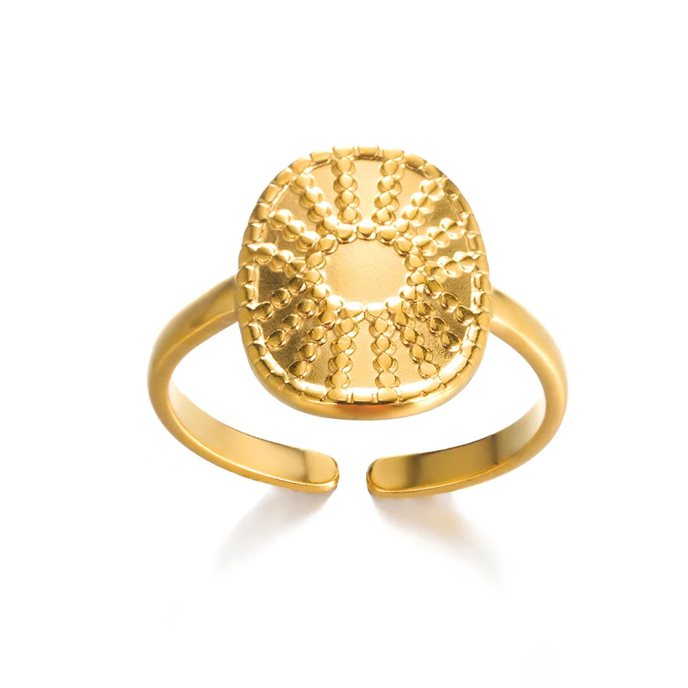 Anello Regolabile Con Stella Marina E Conchiglia In Acciaio Inox Oro – Gioiello Ipoallergenico Per Donna – Tema Oceano E Mare