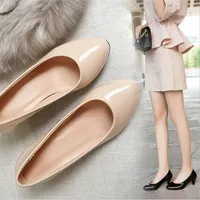 Shoes Ladies Pumps Medium Heel Nude Sexy High Heels Weeding Shoes Women Office Work White Pumps Party Shoes - Image 3