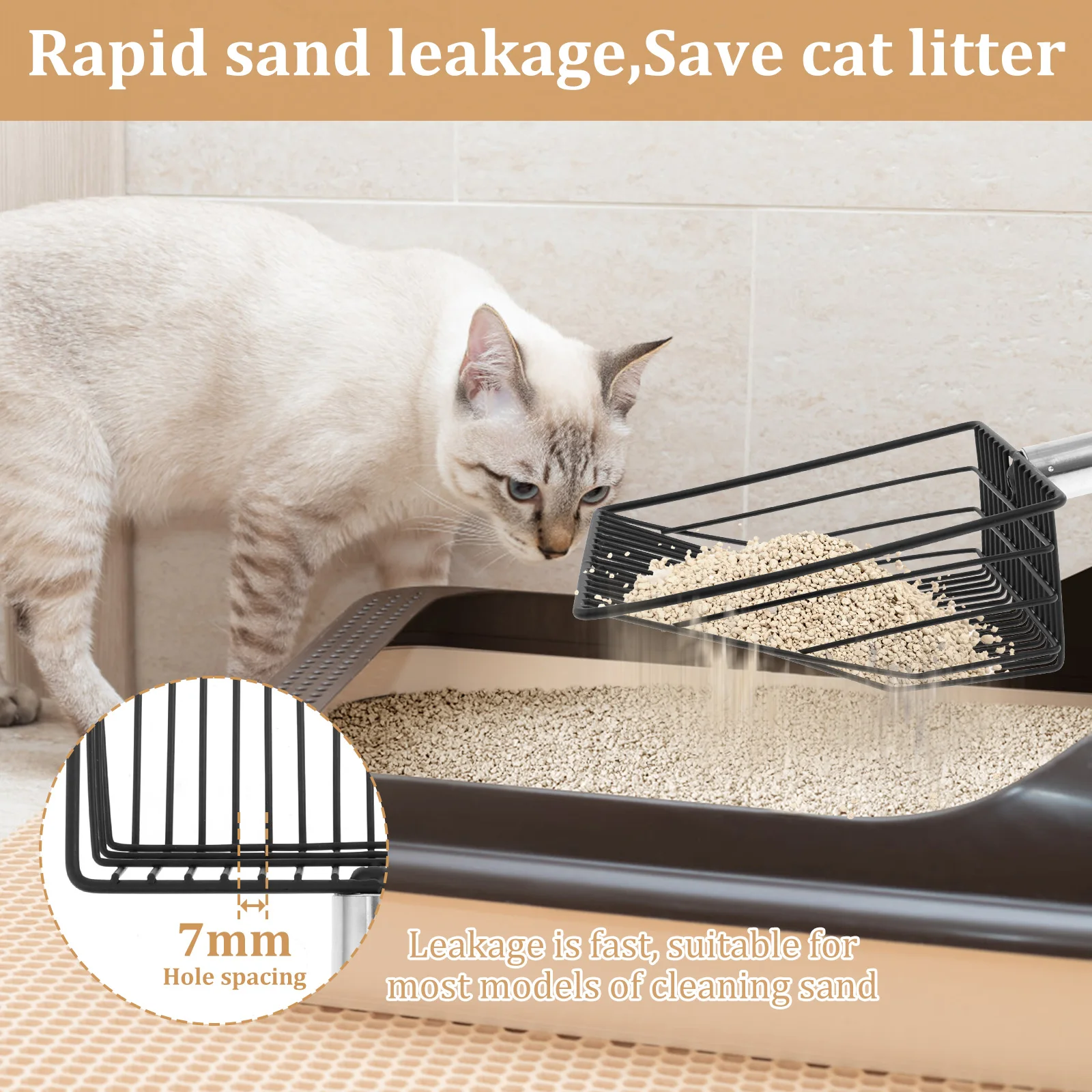 Chicken Pooper Scooper Stainless Steel Cat Litter Shovel with Adjustable Handle Multi-role Cleaning Tool for Pet Poultry Manure