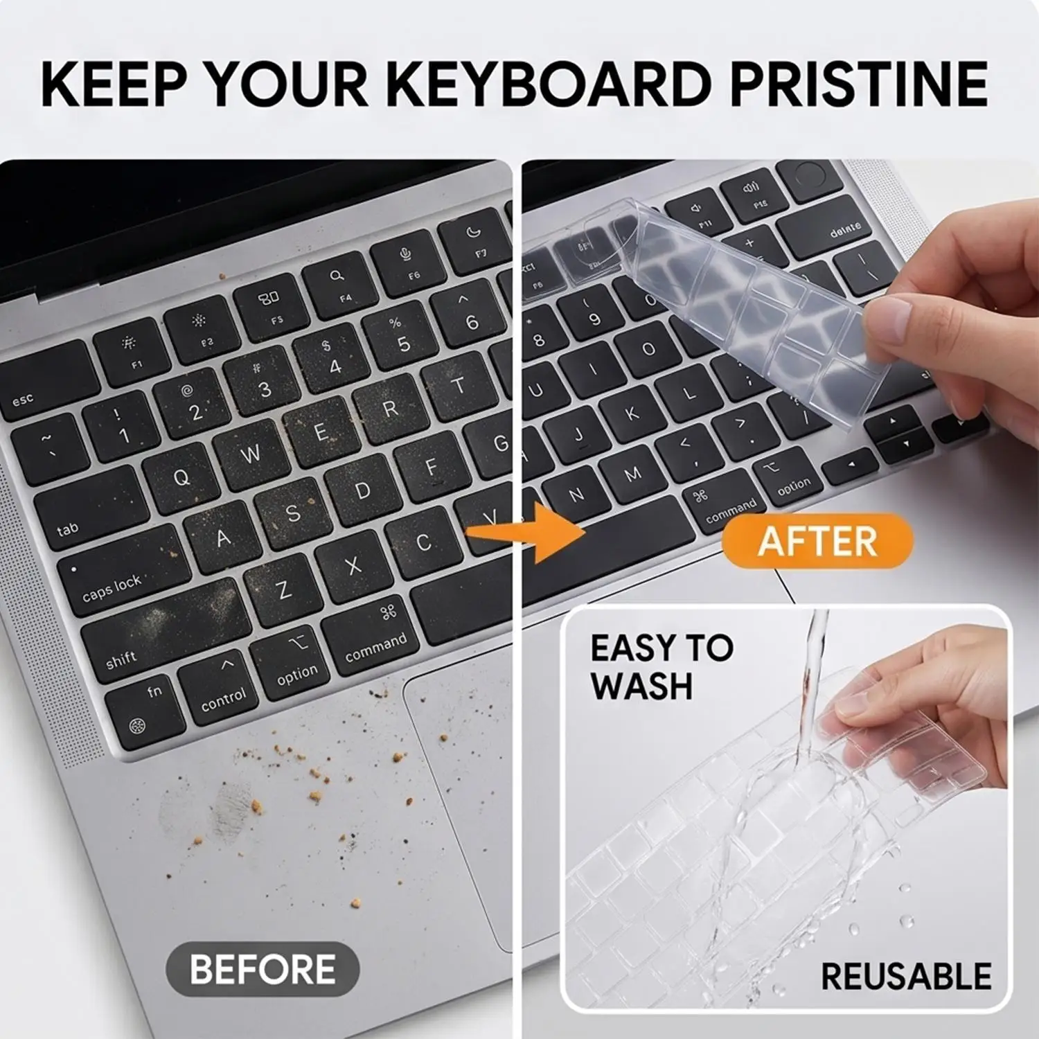Ultra-Thin Keyboard Protector for 13-Inch Laptops - US Layout