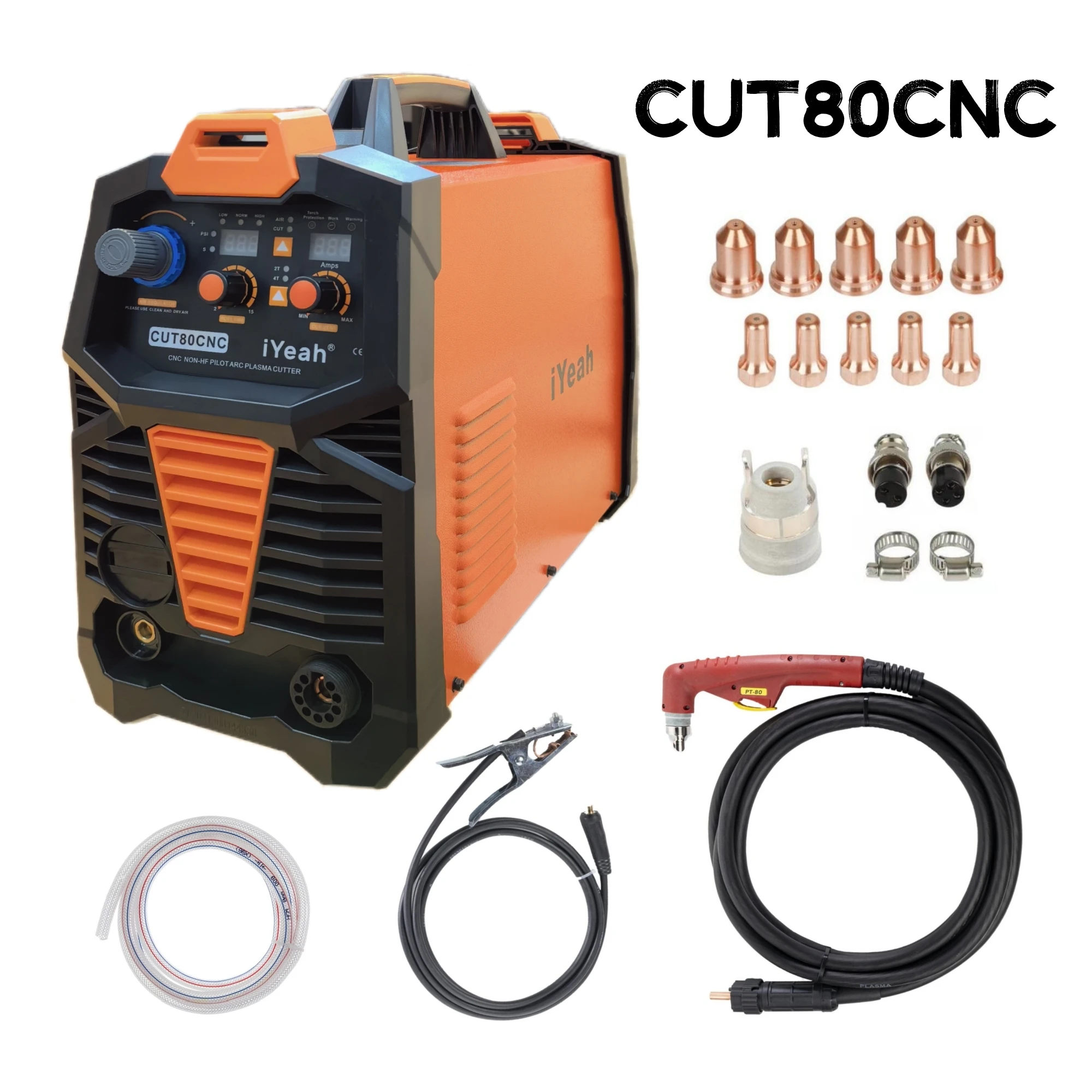 CNC CUT70 CUT80 Non-HF Pilot Arc iYeah Plasma Cutter 220V/380V IGBT Machine With PT80 PTM80 Torch Easy Cutting 30-35mm 2