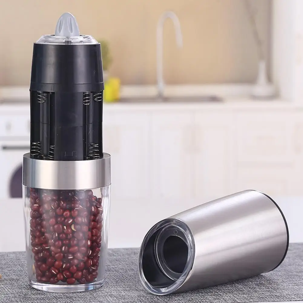 Electric Salt Pepper Grinder Stainless Steel Electric Pepper Mill Battery Powered Grinder for One handed