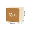 Wood Cube Voice Control Led Alarm Clock Home Bedroom Dormitory 6