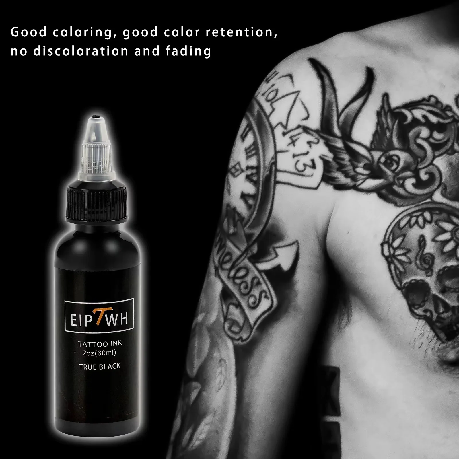 60ml Tattoo ink colorant black and white tattoos colorant, professional tattoo black&white consumable dye set