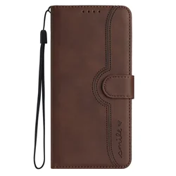 Leather Flip Phone Case - Solid Color with Magnetic Closure for Moto G32 (Brown)