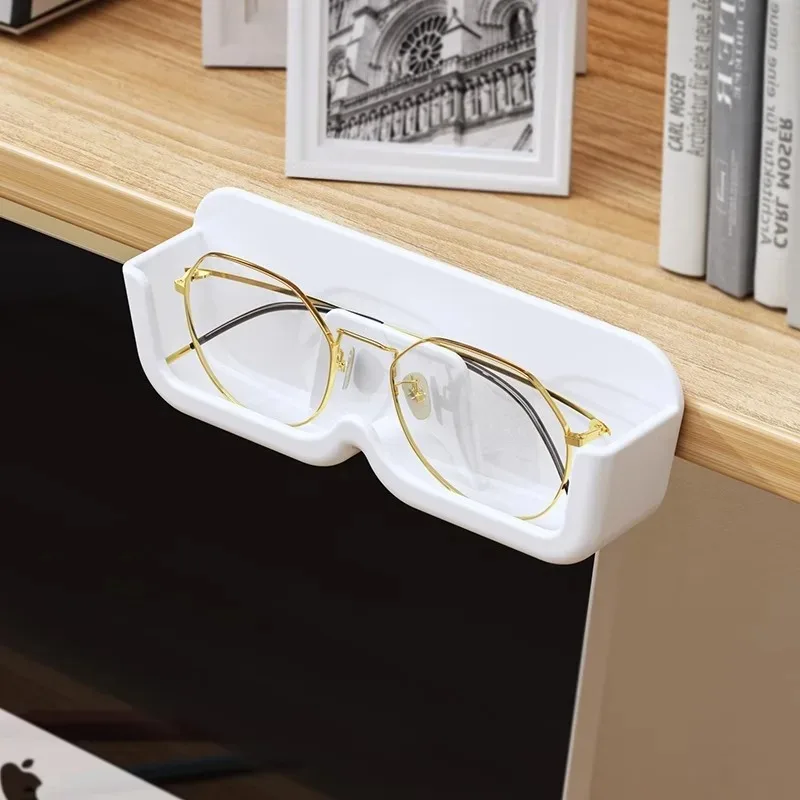 High End Glass Display Cabinet Glasses Storage Box Wall Mounted Perforated Free Sunglasses Storage Rack Sunglass Home Tidying