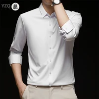 Chemise à manches longues pour hommes, couleur unie, décontractée, résistante aux rides, confortable, polyvalente, toutes saisons, nouvelle collection 5