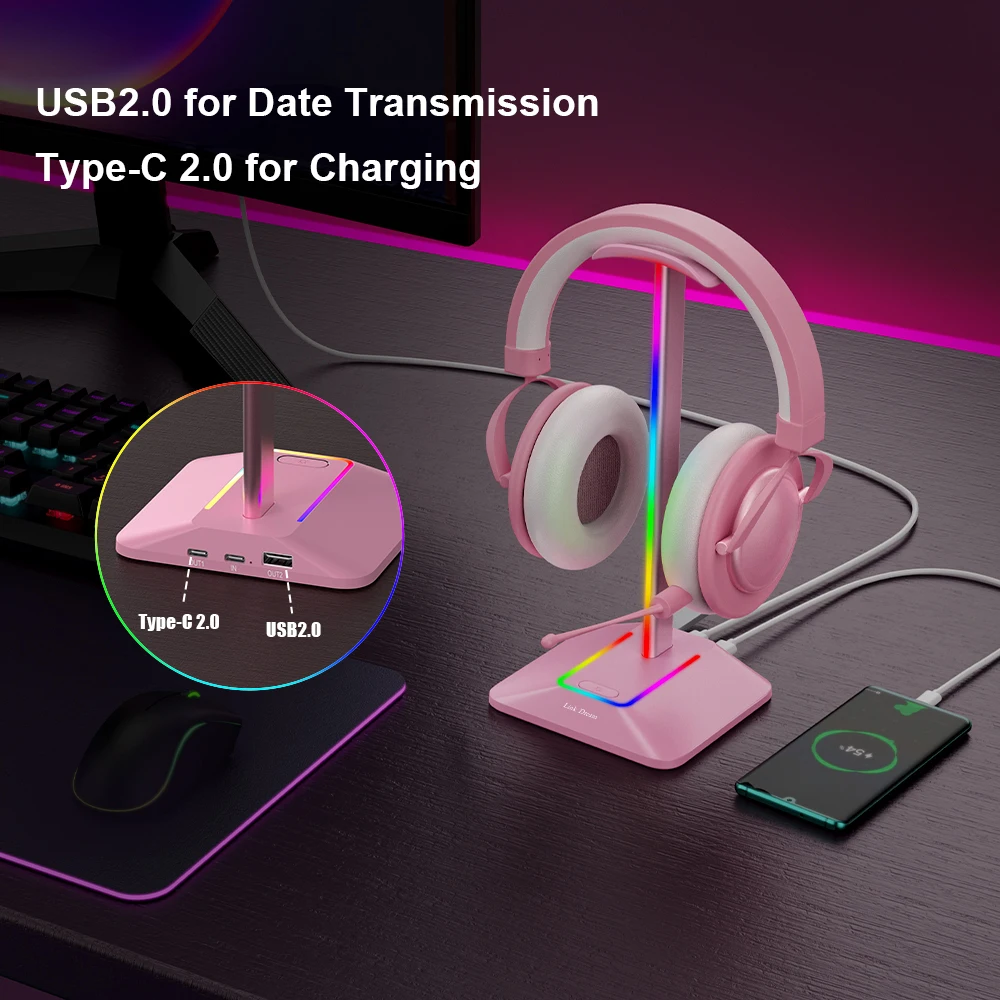 Stand Para Audifonos SIMGAL Pink Headphones Stand, Universal