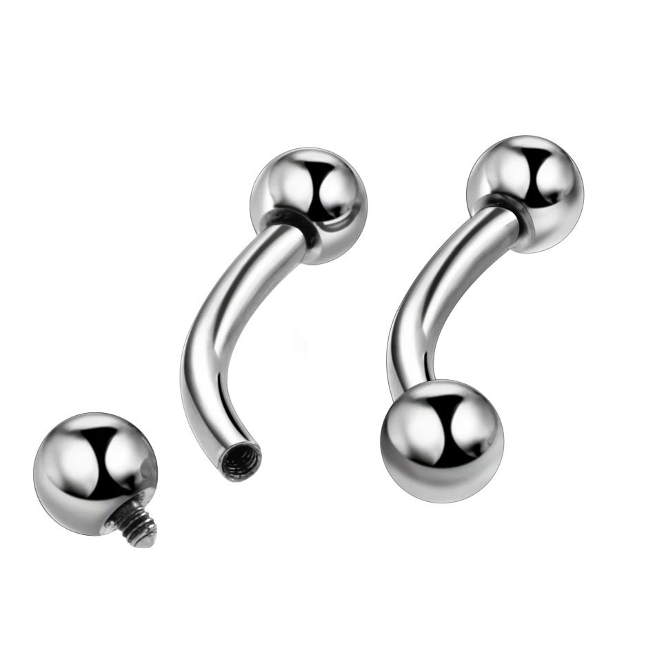 Titanium Eyebrow Piercings Curved Banana Internally Threaded Jewelry Belly Button Navel Earring Lip Tongue Pircings 1PC 14G 16G piercing jewelry,body piercing earrings,ear piercing jewelry,belly button earrings,belly button piercings,body piercing jewelry,body jewelry