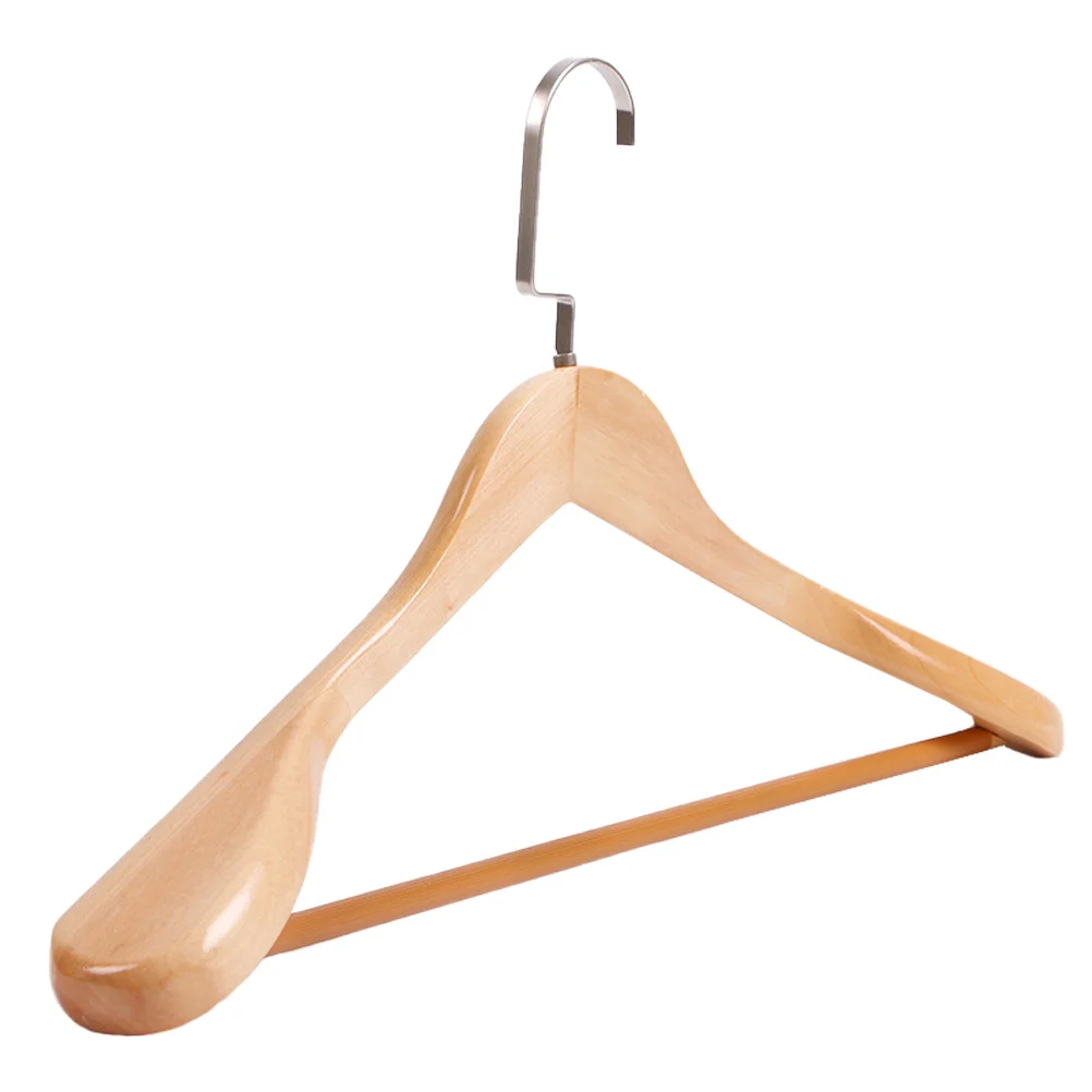 

Solid Wood Hanger Wide Coat Suit Multi-function Drying Rack Non-slip Garment Hanging Thicken Clothes Hangers