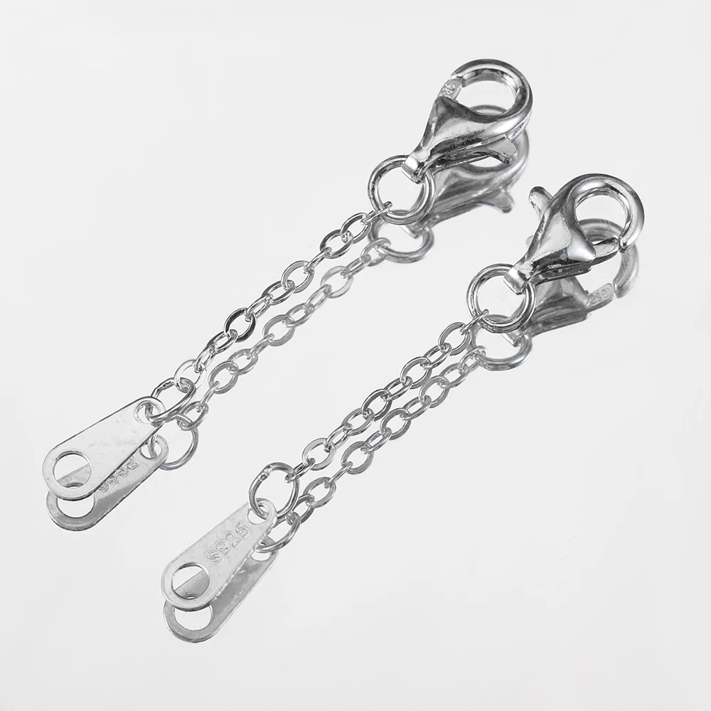925 Sterling Silver Necklace Clasps - 2 Pack Jewelry Making Supplies With Lobster Clasp