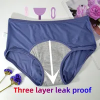 5pcs/Set Leak Proof Menstrual Panties Women Period Underwear Plus Size Waterproof High Waist Physiological Sexy Pants4XL Briefs