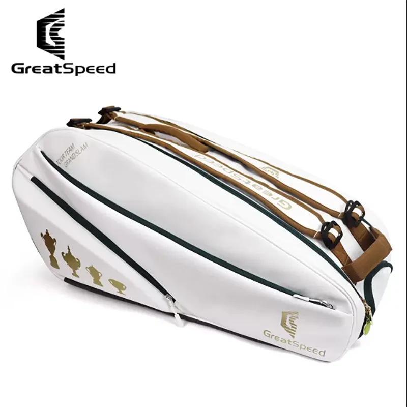 GreatSpeed Tennis Badminton Raquet Sports Bag Men Women Backpack Large Capacity Can Hold 6 Rackets Independent Shoe Pocket 3