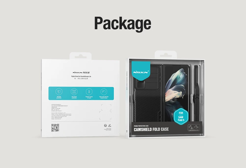 삼성 Z 폴드 5 케이스, 펜 홀더 포함, Nillkin CamShield Pro 카메라 보호 커버, 삼성 갤럭시 Z 폴드 5 5G 용