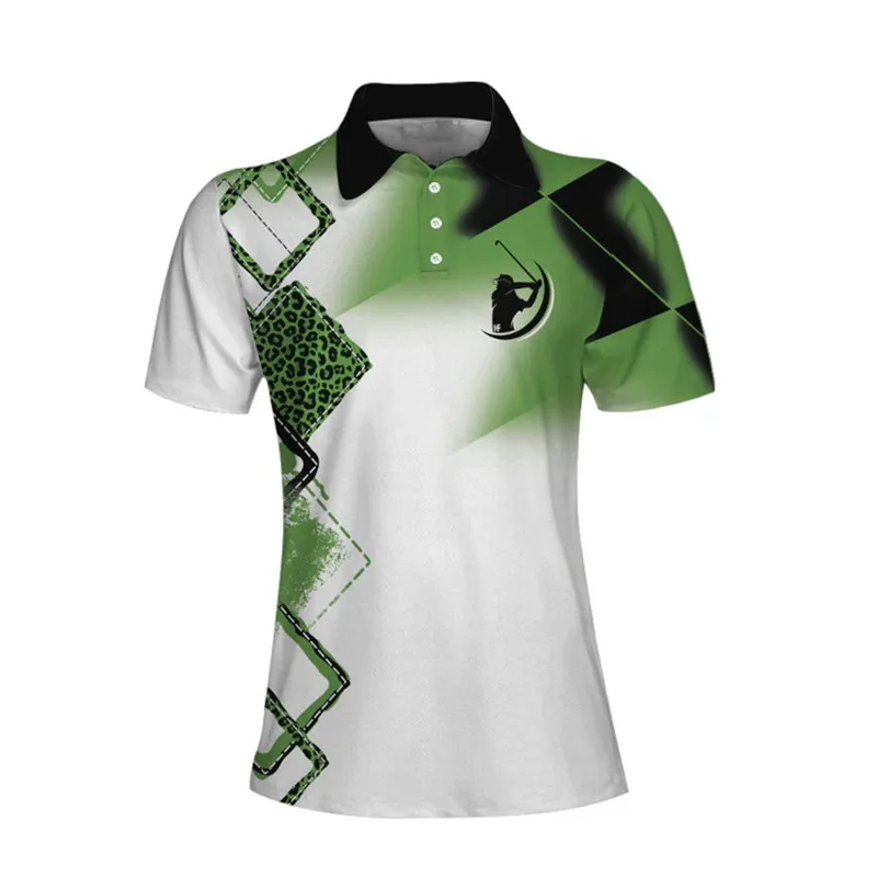 Fashion golf and wine seamless pattern 3D printed polo shirt Men's short sleeve summer golf polo shirt