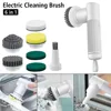 Bathroom Wash Brush USB Type Bathtub Brush Handheld Kitchen Cleaning Tool 6-in-1 Electric Cleaning Brush Cleaner Sink 1