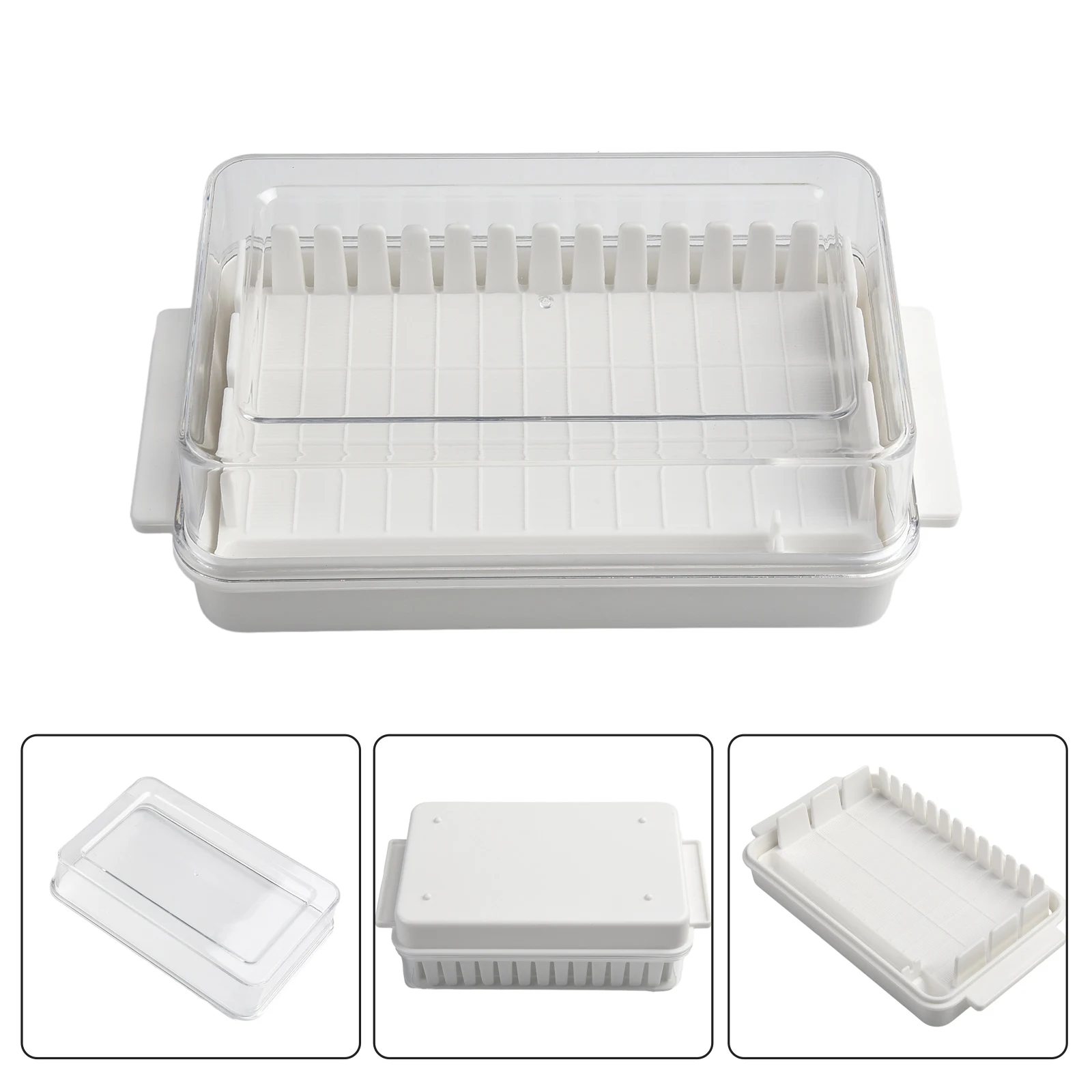 

Butter Box Cheese Storage Box PP 16.5*9.5*5cm Butter Cut Cheese Durable Slice Uniform Design Designed With An Inner Ridge
