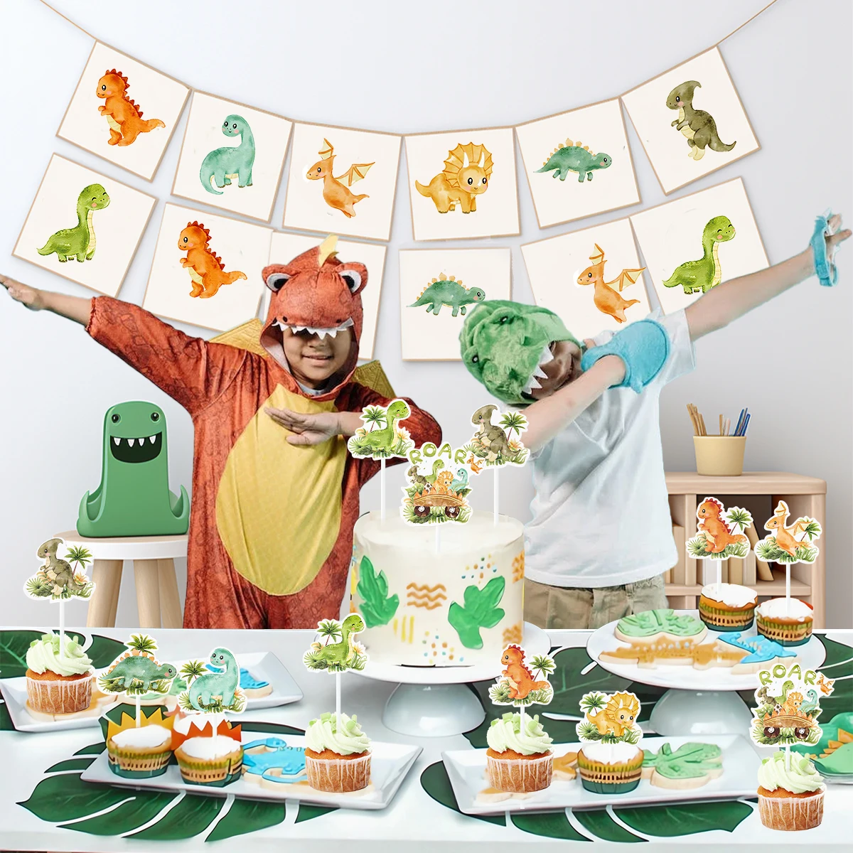 Dinosaur Theme Cake Toppers Dinosaur Party Happy Birthday Party Decor Gift for Kids Baby Shower Boy Dinosaur Cake Accessories images - 6