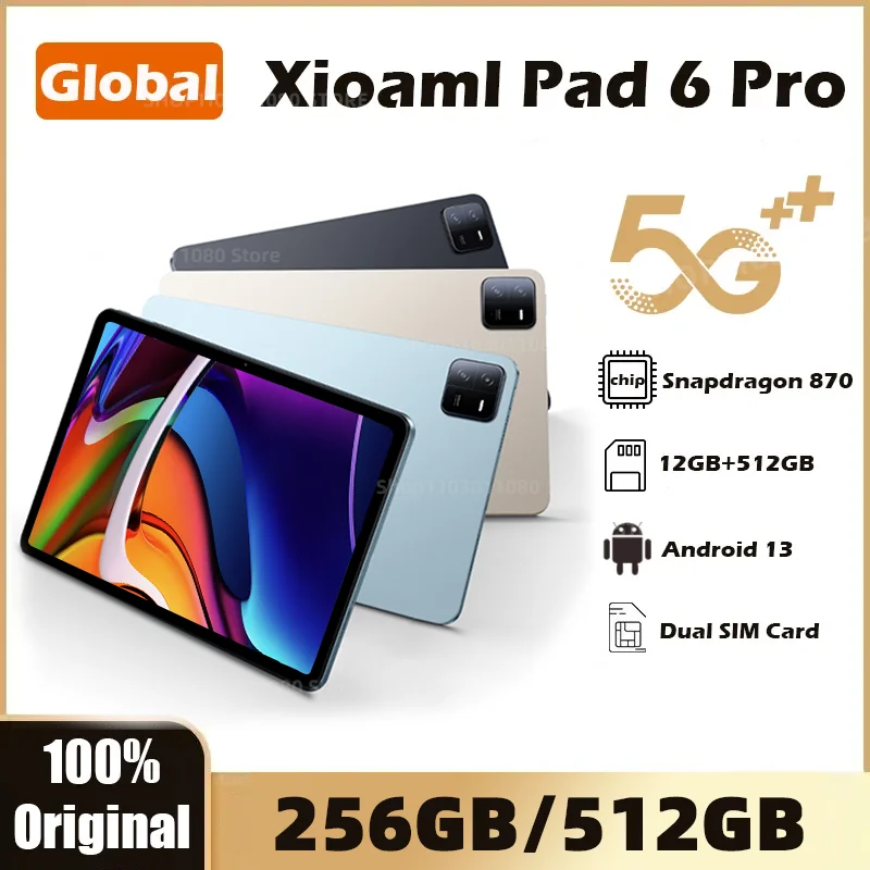 2024 글로벌 태블릿 스냅드래곤 888, 안드로이드 13.0, 16GB RAM, 512GB ROM, 태블릿 PC, 5G 듀얼 SIM, HD 4K 스크린 카드 또는 와이파이 미 TABL, 신제품