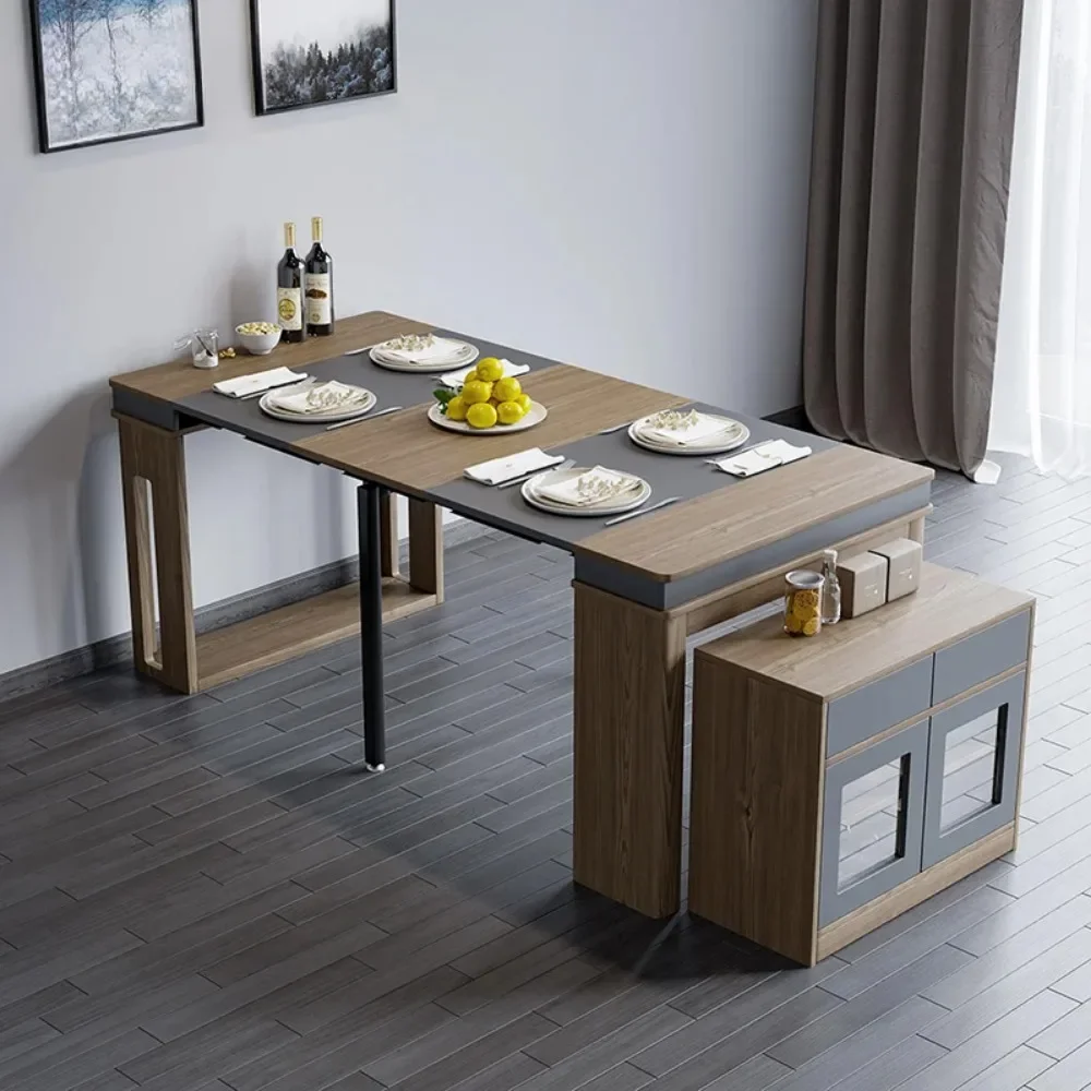Modern Extendable Dining Table Rectangle Sideboard With Storage Mesas De Comedor Home Furniture