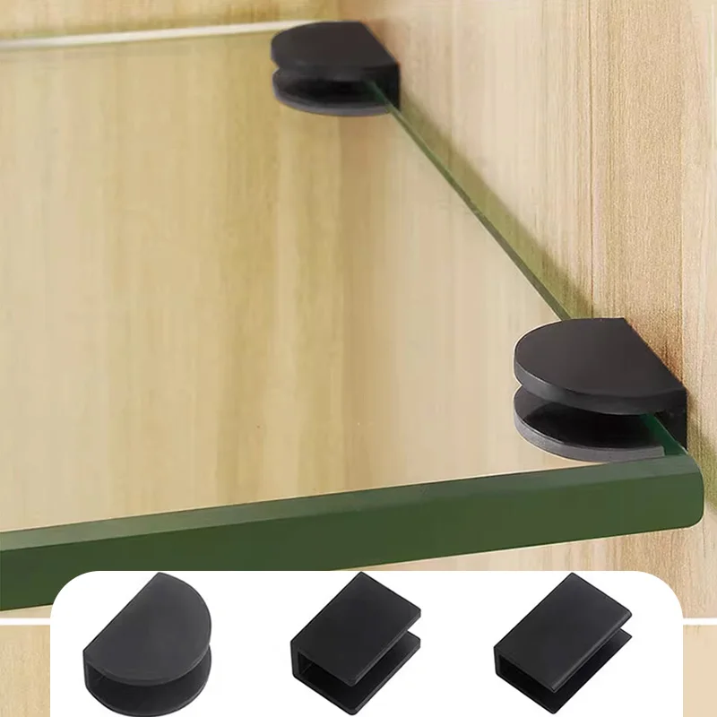 Cabinet Glass Clamp 2pcs Square Glass Clamps Mounting Brackets for Shower Stairs Balustrade Balcony Handrail