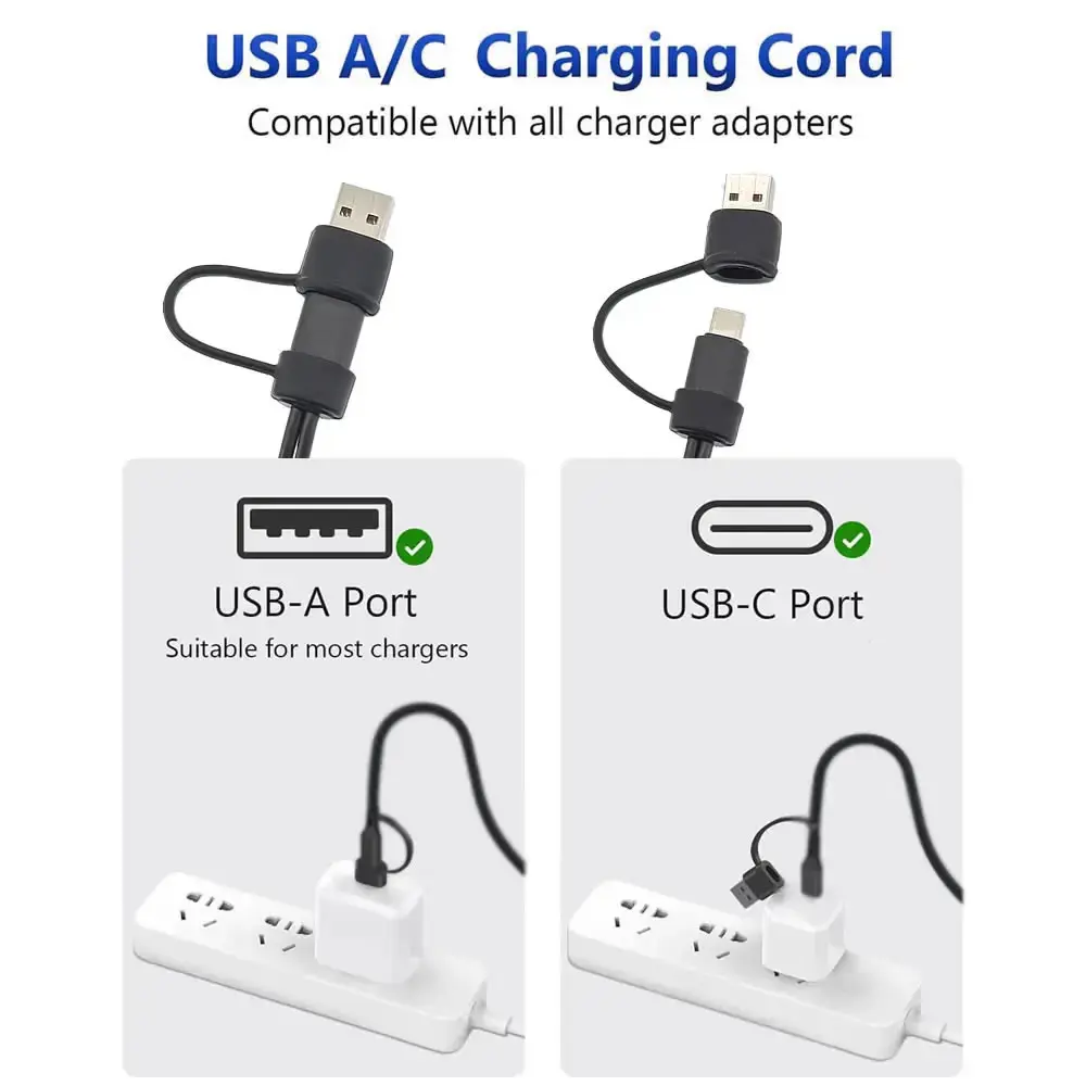 Compact Dual Output USB-C Charging Splitter Cable, 20cm