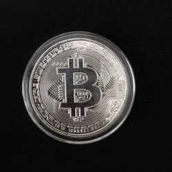 Gold Plated Bitcoin Collectible Coin Art - Commemorative Antique Replica (Silver has shell)