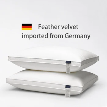 고급 소프트 코튼 바디 베개, 100% 커튼 커버, 침대 장식 호텔 베개, 2 개 상품 이미지