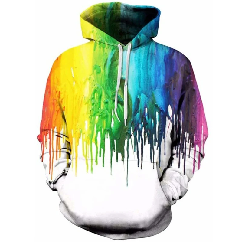 thumbnail image 1 of Sudadera con capucha para hombre y mujer, suéter con estampado 3D de grafiti de arcoíris, ropa de calle de gran tamaño, Y2K, novedad, 1 of 5