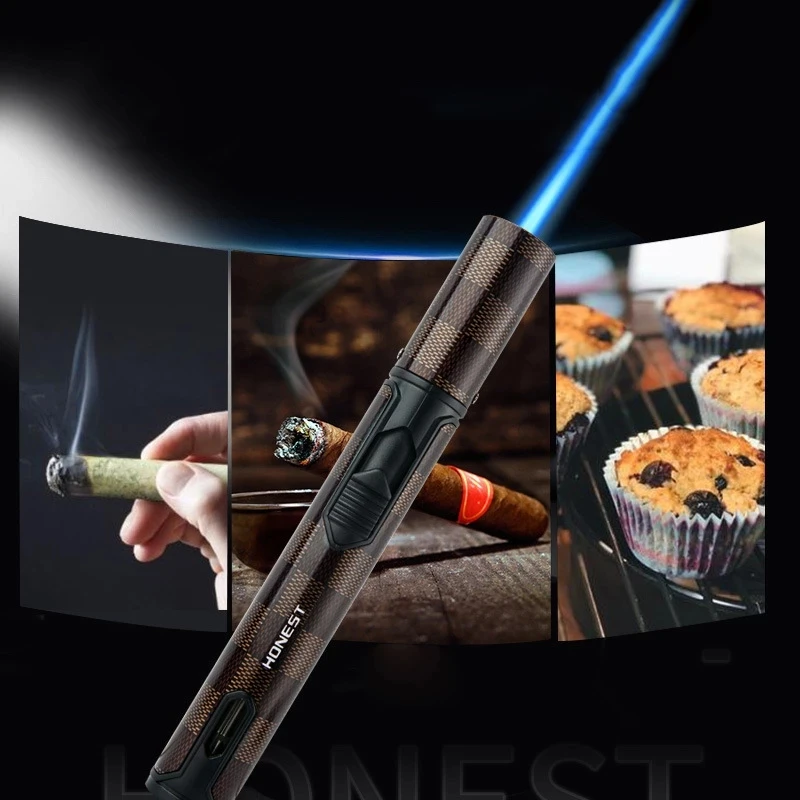 

HONEST Pen Spray Gun Jet Butane Candle Windproof Lighter Metal Gas Kitchen Welding Torch Turbo Cigar Pipe Lighters Men's Gadgets
