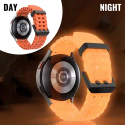 Ocean Element Luminous Silicone Sports Watch Band - Unisex Replacement Wristband - 6 classic 43mm 47mm (Orange)