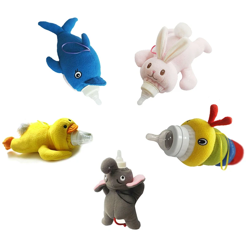 Feeding Bottles Bag Duck Milk Bottle Pouch Cover Toys Kawaii Plush Rabbit Baby Feeding Bottle Keep Warming Bag Baby Feeding Tool 4