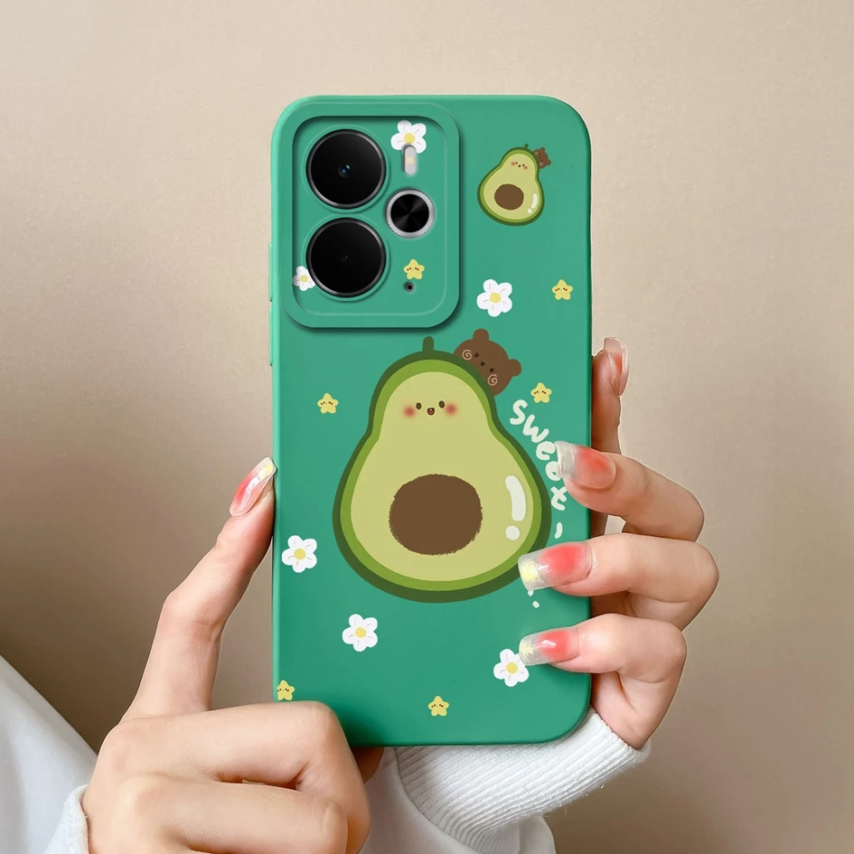 Luxury Floral Print Liquid Silicone Case - High Quality, Anti-Drop, Durable, Anti-Slip Housing