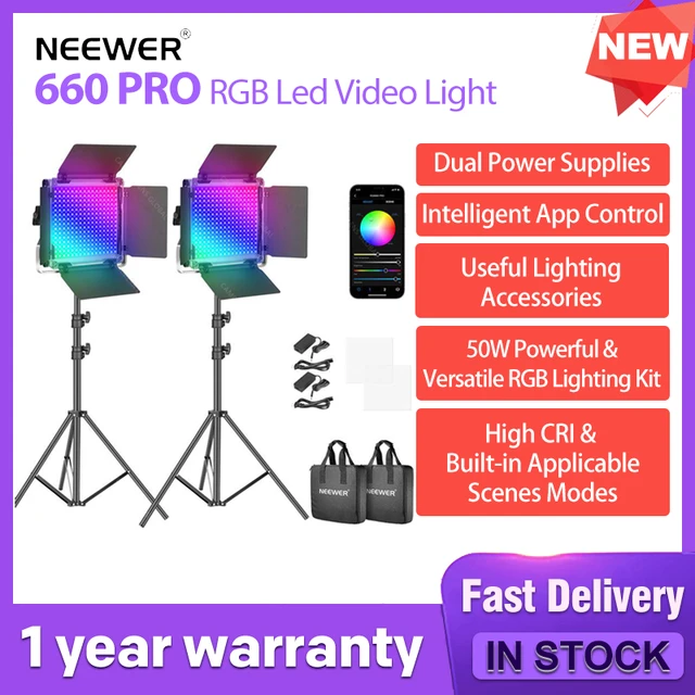 Neewer 660 PRO RGB Led Video Light With APP Control For Gaming,  Streaming,,Webex,Broadcasting