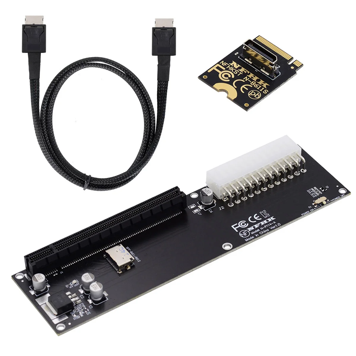 

Jimier Oculink SFF-8612 8611 to PCI-E 3.0 M.2 M-key to SFF-8611 Host Adapter for GPD WIN Max2 External Graphics Card & SSD