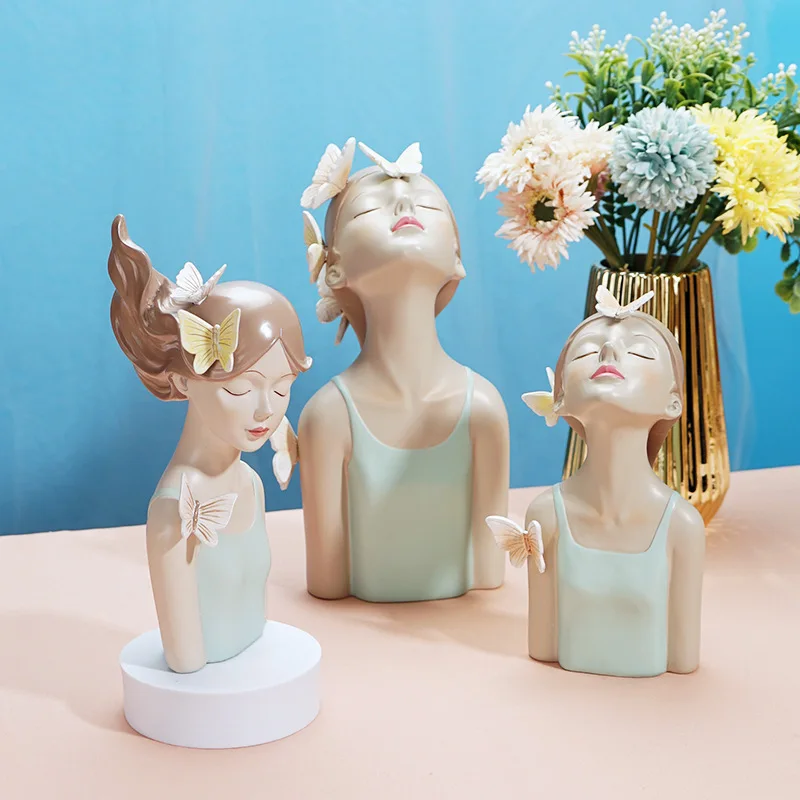 

Nordic Light Luxury Girl Resin Crafts Living Room Decoration