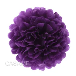 Crepe Paper Flower and Butterfly Wall Decoration Set for Parties and Home Decor (Purple pompom)