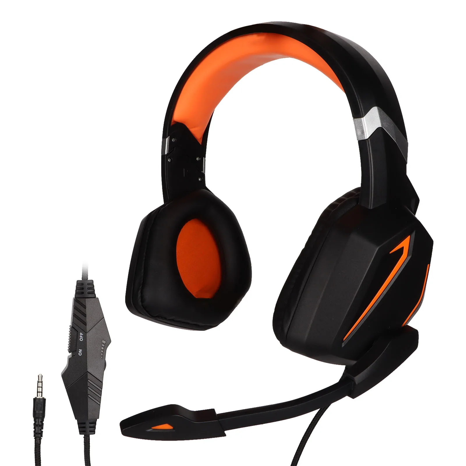 게임용 헤드셋 서라운드 사운드 메모리폼 쿠션 3.5mm 유선 헤드폰(마이크 포함) Xbox One PC 노트북용 오버헤드 이어폰