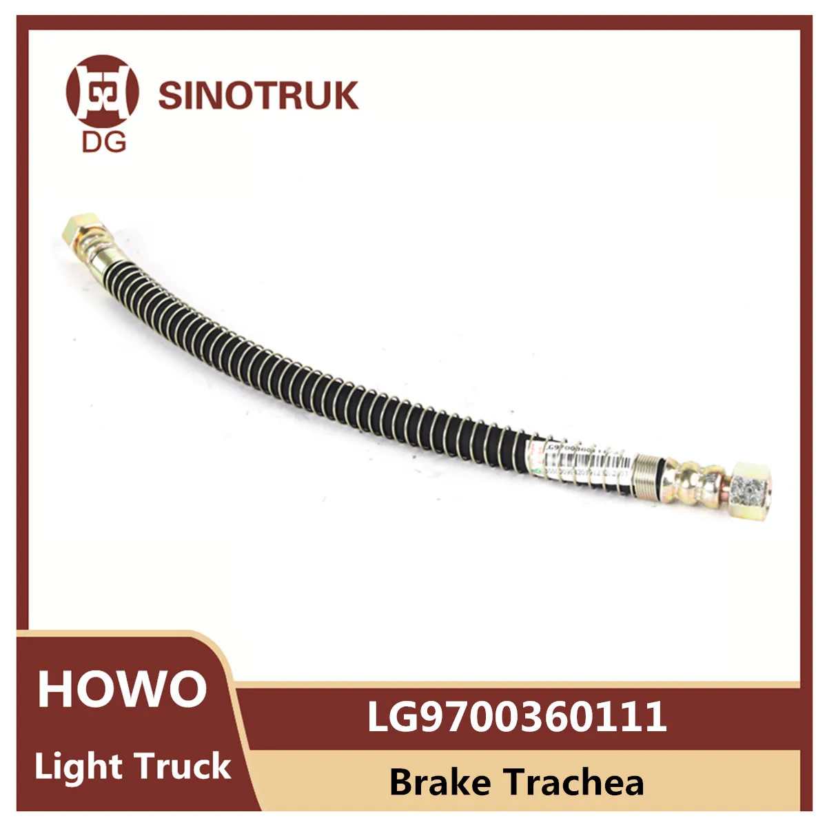 LG9700360111 Brake Trachea For Sinotruk Howo Light Truck Homan Brake Sub-pump Gas Hose Original Accessories 450MM for cnhtc sinotruk howo a7 t7h wg9925470070 cab dashboard accessories steering wheel horn contact